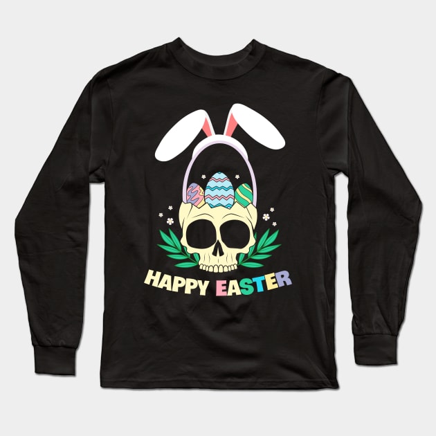 HAPPY EASTER SKULL SQUAD Long Sleeve T-Shirt by Lolane